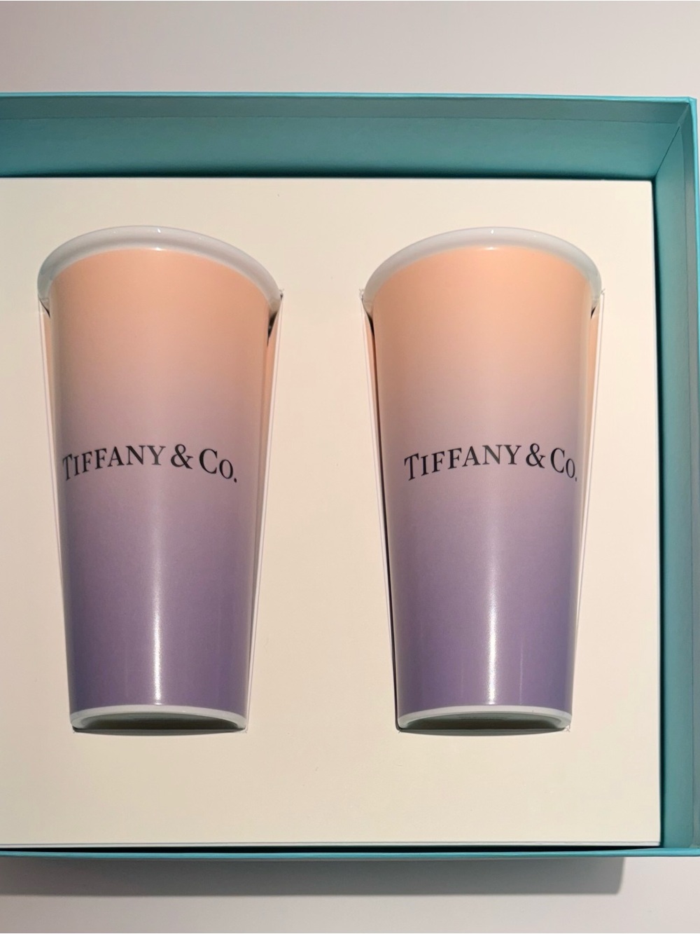Tiffany & Co. Peach to Lavender Gradient Tumblers